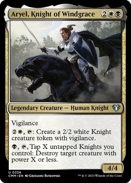 Aryel, Knight of Windgrace Card Front