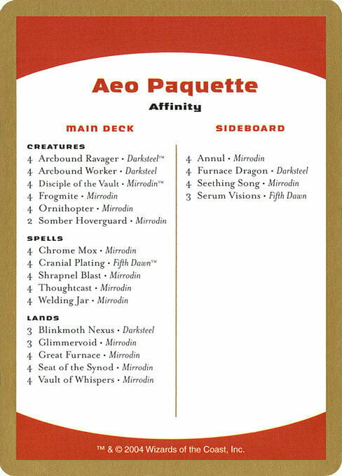 Aeo Paquette Decklist Card Front