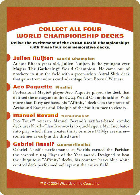 2004 World Championships Ad Card Front