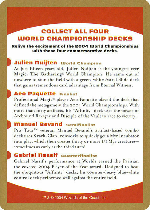 2004 World Championships Ad Card Front