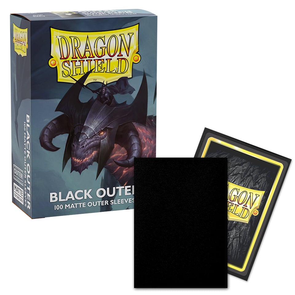 100 Dragon Shield Outer Sleeves - Black Matte, All Games