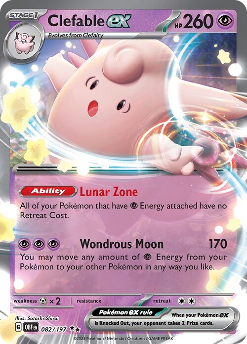 Clefable ex Card Front
