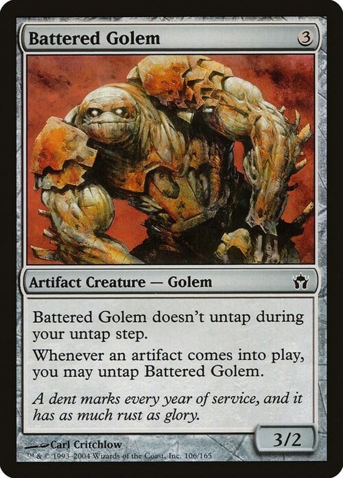Battered Golem Card Front