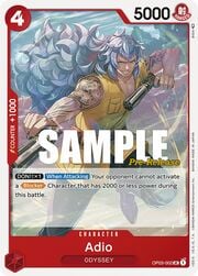 Adio · Pre-Release Stamp OP03-002