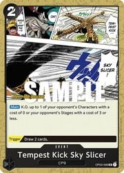 Tempest Kick Sky Slicer · Pre-Release Stamp OP03-096
