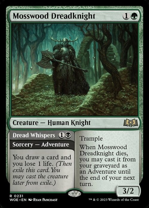 Mosswood Dreadknight // Dread Whispers Card Front