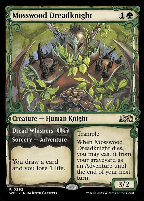 Mosswood Dreadknight // Sussurro Terrificante Card Front