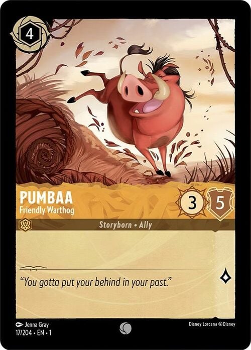 Pumbaa - Friendly Warthog Card Front