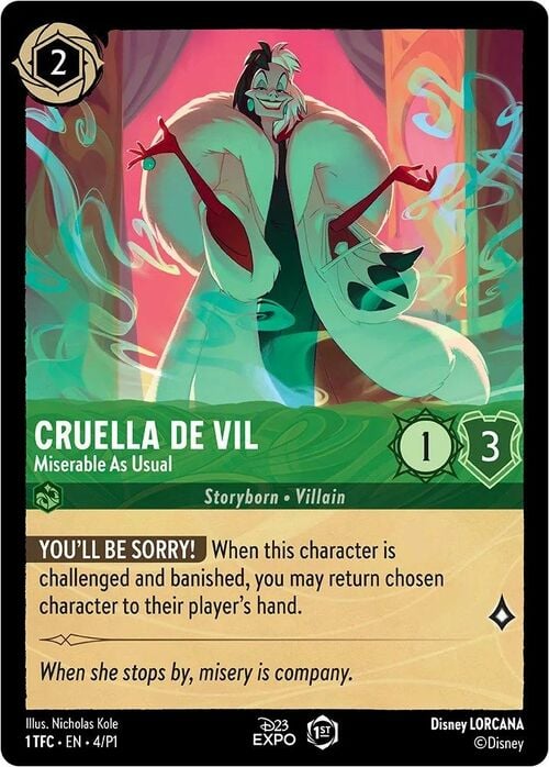 Cruella de Vil - Miserable As Usual Card Front