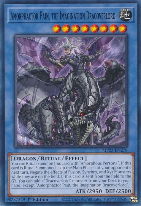 Amorphactor Pain, the Imagination Dracoverlord Card Front