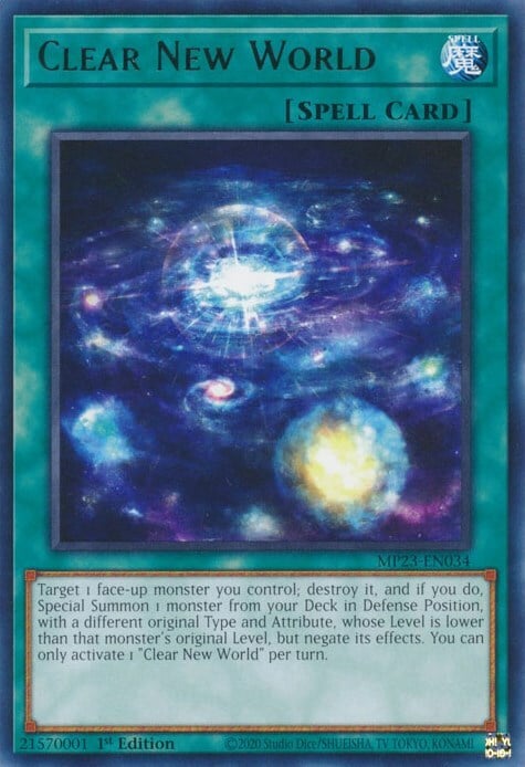 Clear New World Card Front