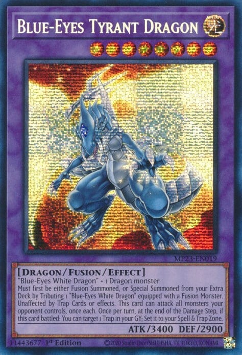 Drago Tiranno Occhi Blu Card Front