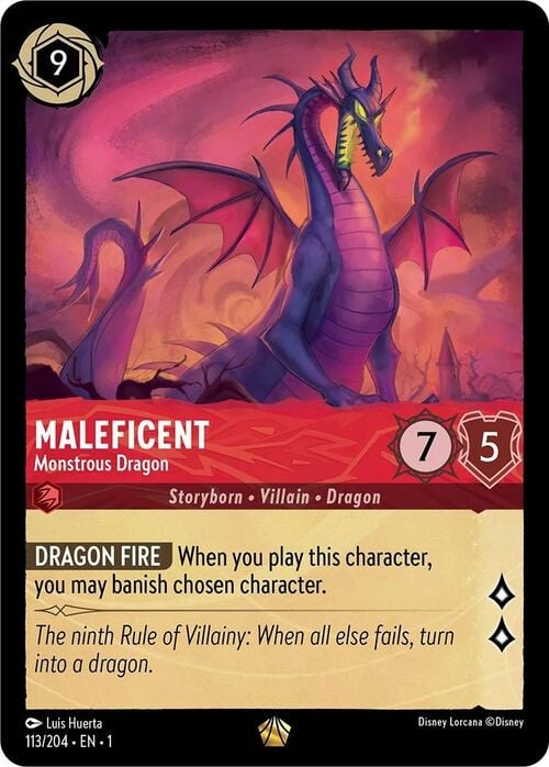 Maleficent - Monstrous Dragon Card Front