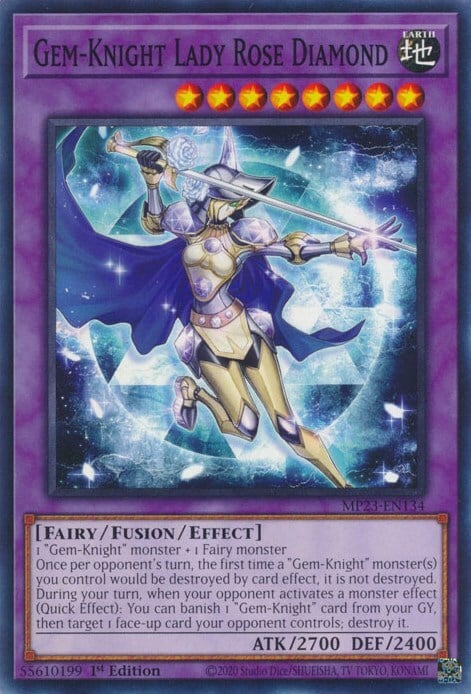 Gem-Knight Lady Rose Diamond Card Front