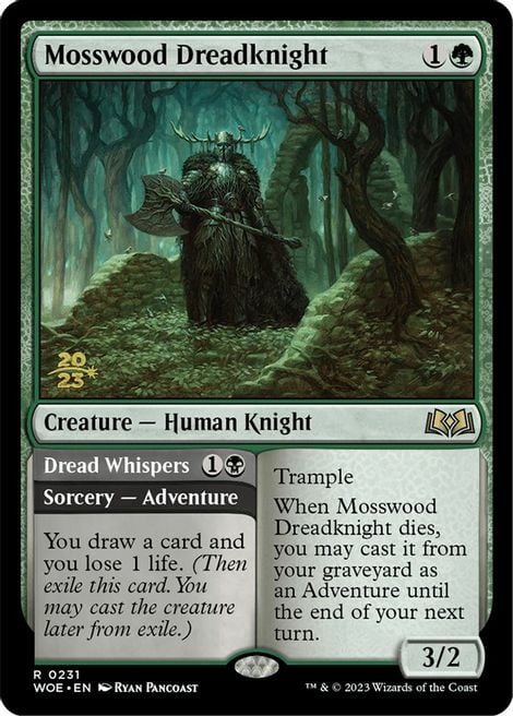 Mosswood Dreadknight // Sussurro Terrificante Card Front