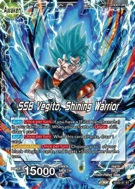 Son Goku & Vegeta // SSB Vegito, Shining Warrior Card Front