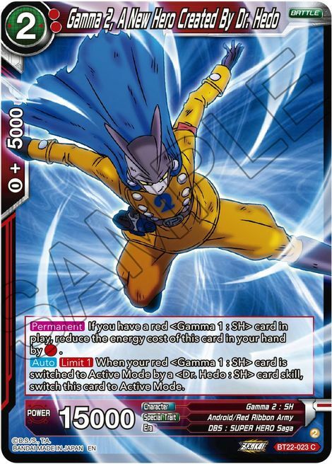 Gamma 2, A New Hero Created By Dr. Hedo Card Front