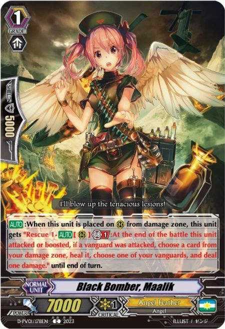 Black Bomber, Maalik Card Front