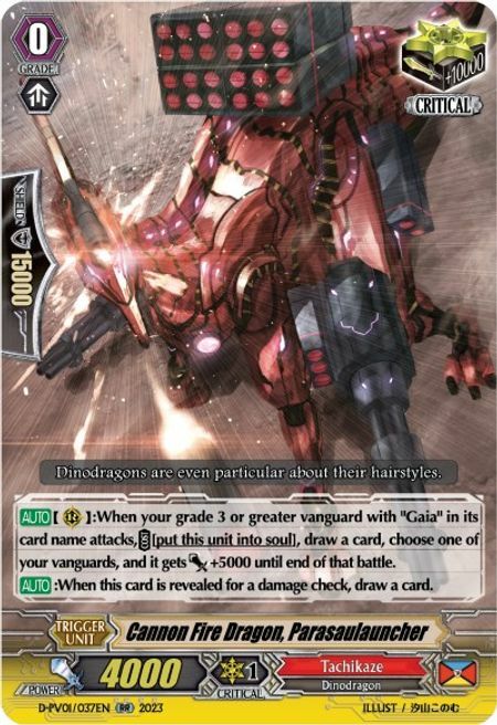 Cannon Fire Dragon, Parasaulauncher Card Front