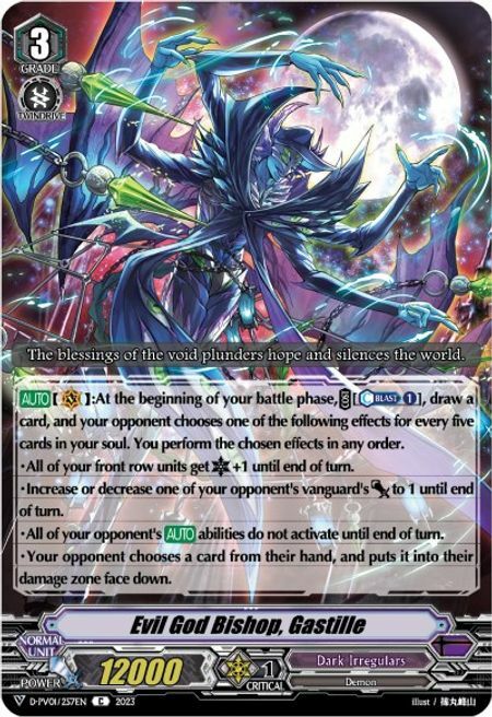 Evil God Bishop, Gastille Card Front