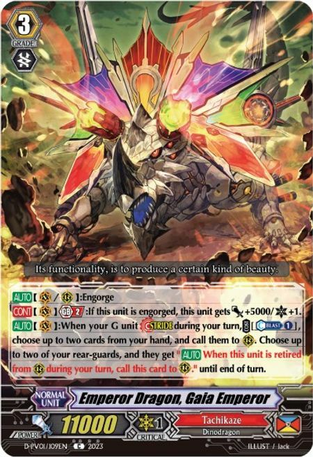 Emperor Dragon, Gaia Emperor [V Format] Card Front