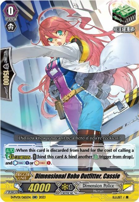 Dimensional Robo Outfitter, Cassie Card Front