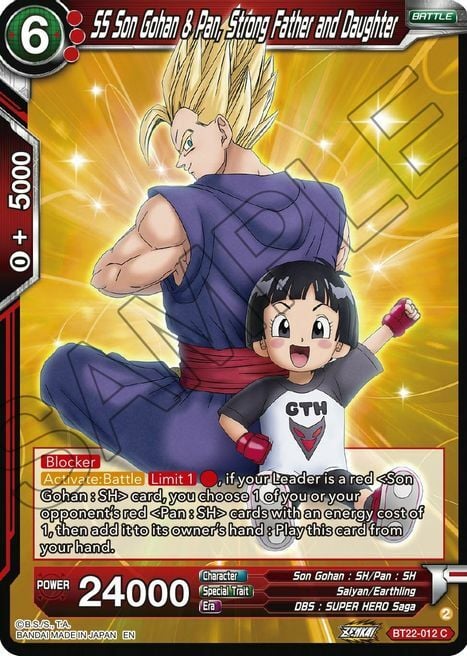 SS Son Gohan & Pan, Strong Father and Daughter Card Front