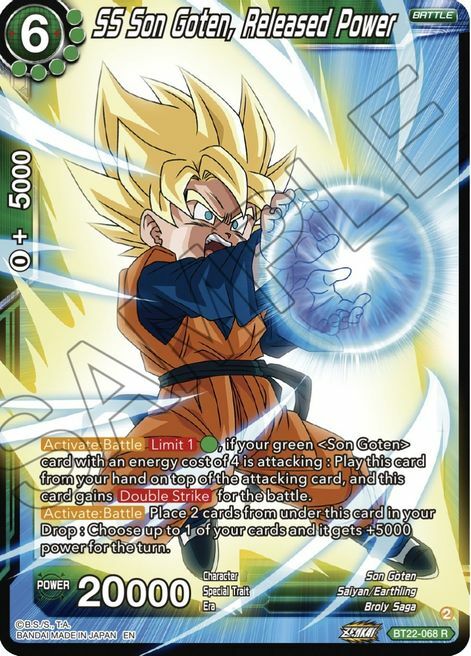 SS Son Goten, Released Power Card Front