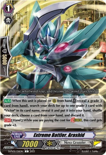 Extreme Battler, Arashid Card Front