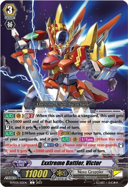 Exxtreme Battler, Victor Card Front
