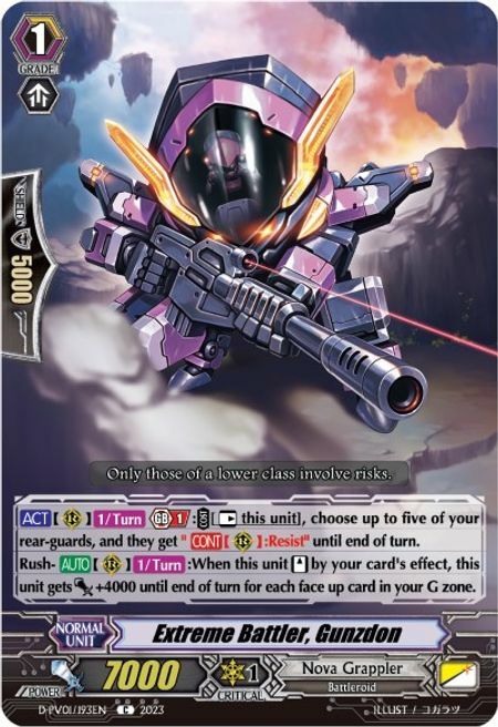 Extreme Battler, Gunzdon Card Front