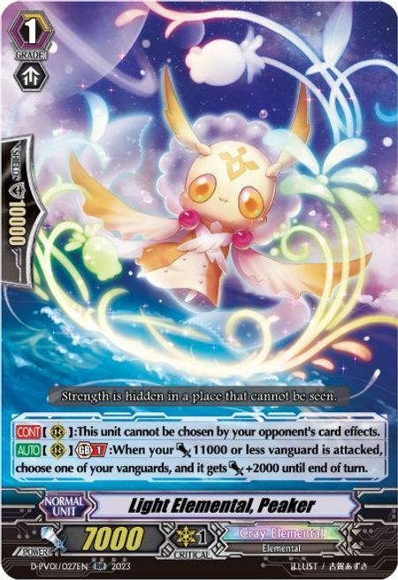 Light Elemental, Peaker Card Front