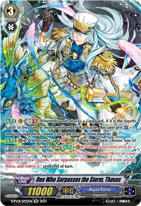 One Who Surpasses the Storm, Thavas Card Front