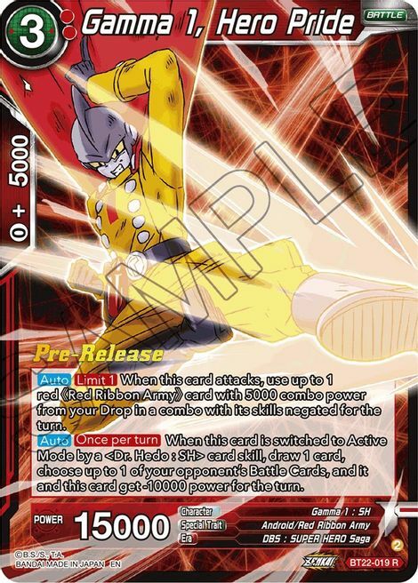 Gamma 1, Hero Pride Card Front