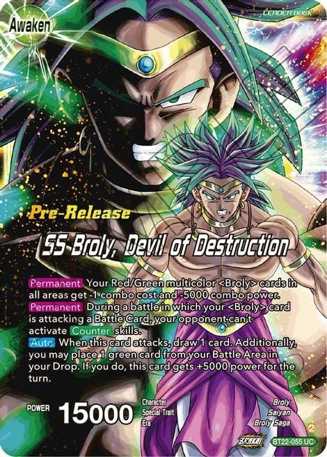 Broly & Paragus // SS Broly, Devil of Destruction Card Front