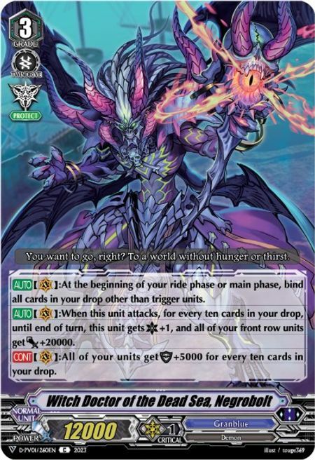 Witch Doctor of the Dead Sea, Negrobolt Card Front