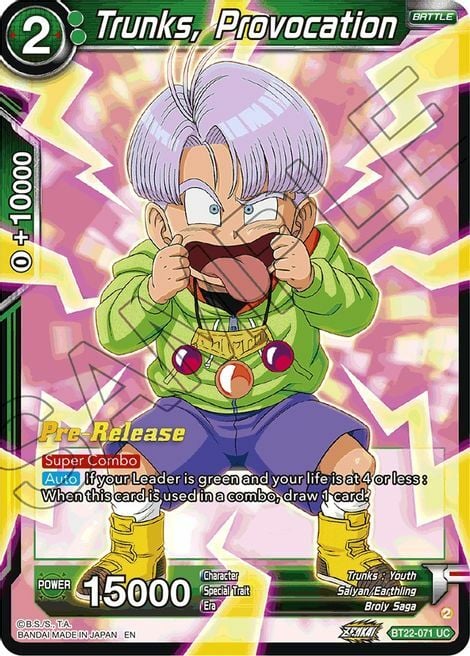Trunks, Provocation Card Front