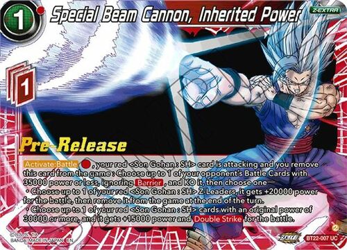 Special Beam Cannon, Inherited Power Card Front