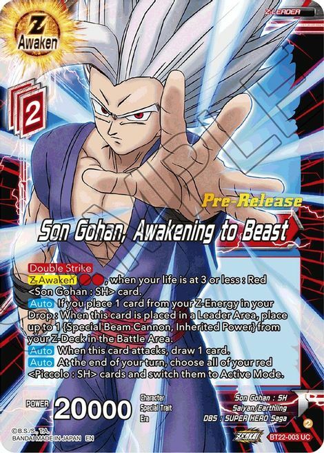 Son Gohan, Awakening to Beast Card Front