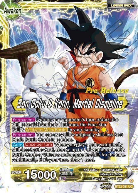 Son Goku // Son Goku & Korin, Martial Discipline Card Front