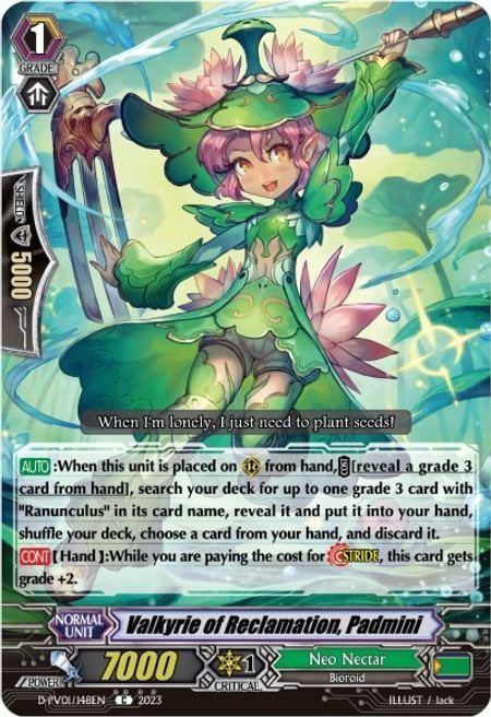 Valkyrie of Reclamation, Padmini Card Front