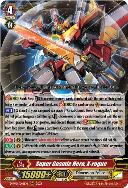Super Cosmic Hero, X-rogue Card Front