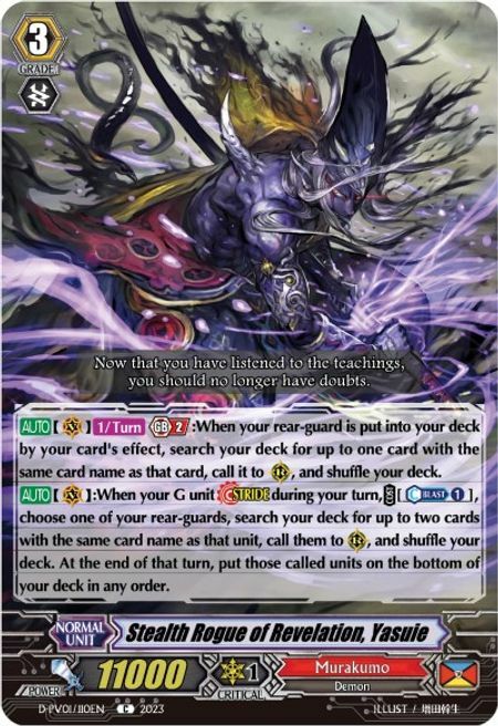 Stealth Rogue of Revelation, Yasuie Card Front