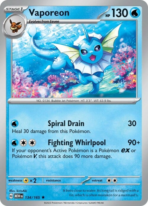 Vaporeon Card Front