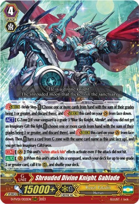 Shrouded Divine Knight, Gablade Card Front