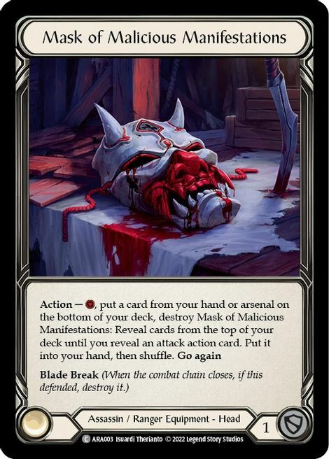 Mask of Malicious Manifestations Card Front