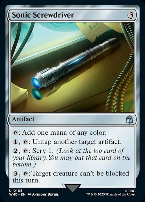 Sonic Screwdriver Card Front