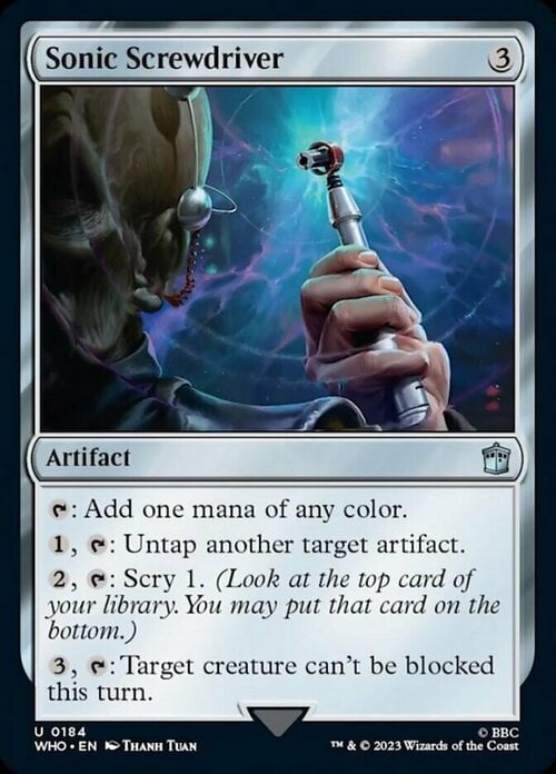 Sonic Screwdriver Card Front