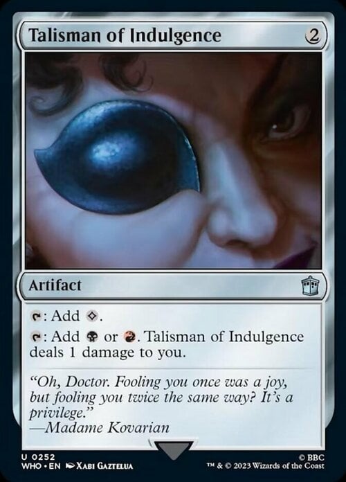 Talisman of Indulgence Card Front