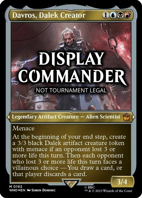 Davros, Dalek Creator Card Front